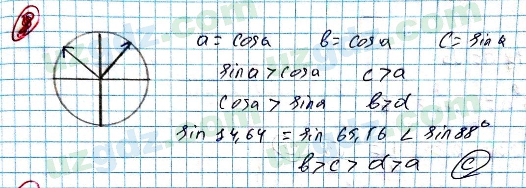 Алгебра Алимов 9 класс 2019 Тест 8