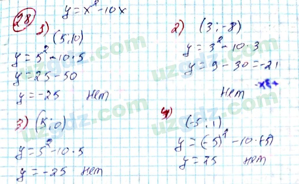 Алгебра Алимов 9 класс 2019 Упражнение 28