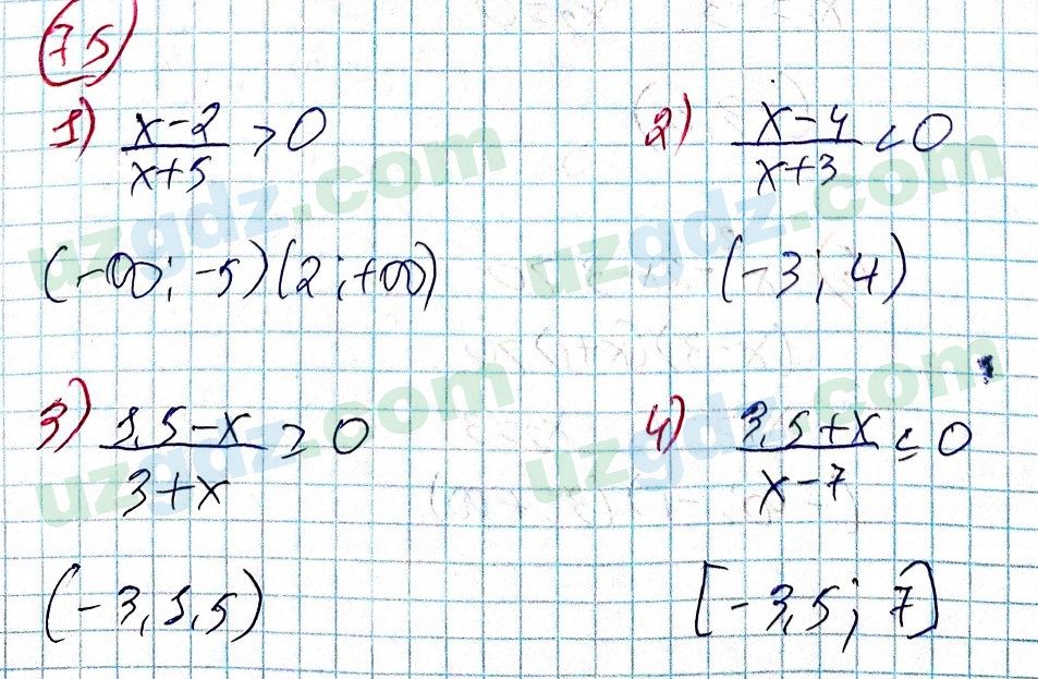 Алгебра Алимов 9 класс 2019 Упражнение 75