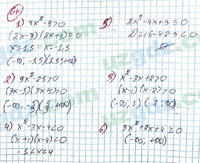 Алгебра Алимов 9 класс 2019 Упражнение 64