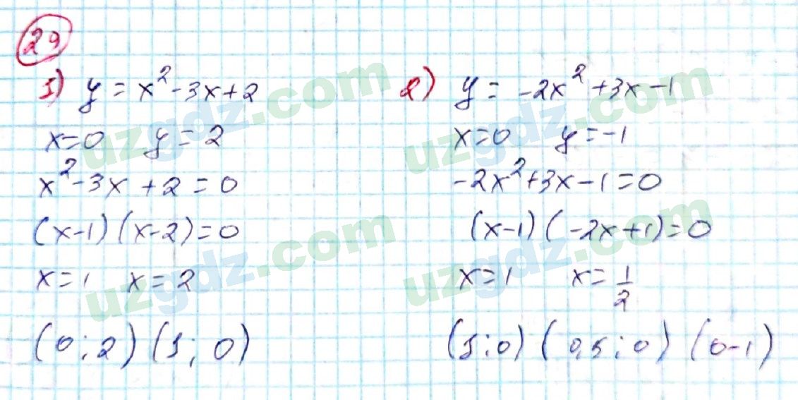 Алгебра Алимов 9 класс 2019 Упражнение 29