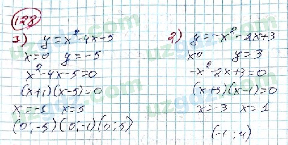 Алгебра Алимов 9 класс 2019 Упражнение 128