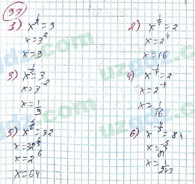 Алгебра Алимов 9 класс 2019 Упражнение 93