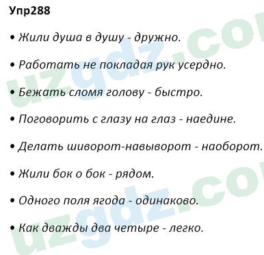 Русский язык Зеленина 5 класс 2020 Упражнение 288