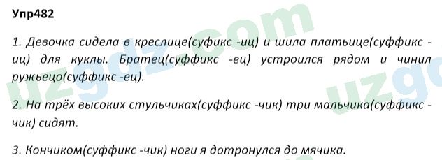 Русский язык Зеленина 5 класс 2020 Упражнение 482