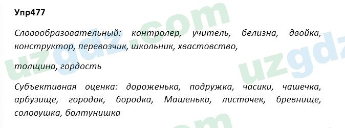 Русский язык Зеленина 5 класс 2020 Упражнение 477