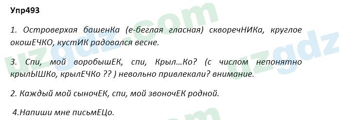 Русский язык Зеленина 5 класс 2020 Упражнение 493