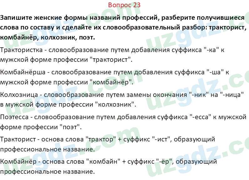 Русский язык Юнусовна Т. О. 7 класс 2022 Вопрос 23