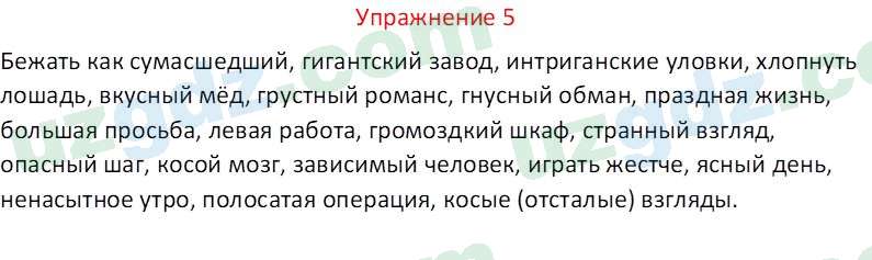 Русский язык Рахматуллаева Г. М. 10 класс 2017 Упражнение 5