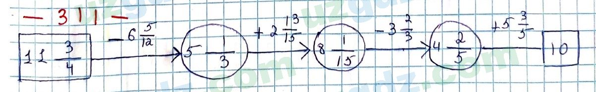 Математика Мирзаахмедов 6 класс 2017 Упражнение 311