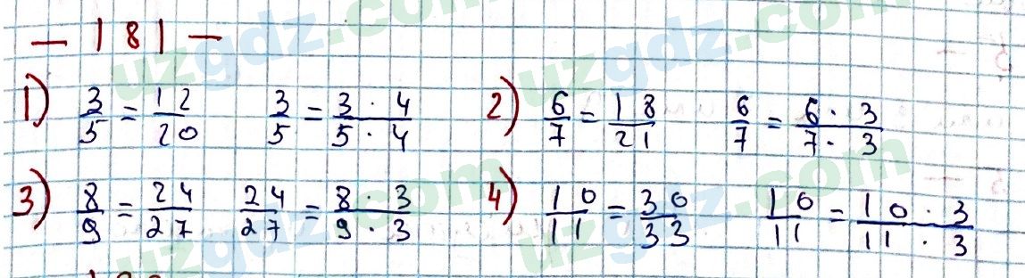 Математика Мирзаахмедов 6 класс 2017 Упражнение 181