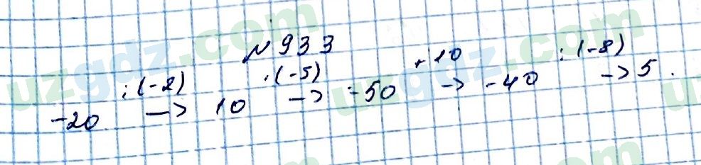 Математика Мирзаахмедов 6 класс 2017 Упражнение 933