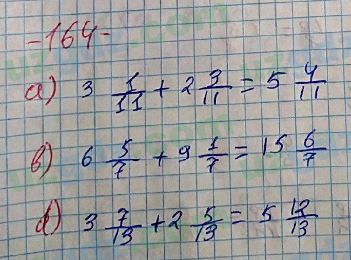 Математика Хайдаров 5 класс 2020 Упражнение 164