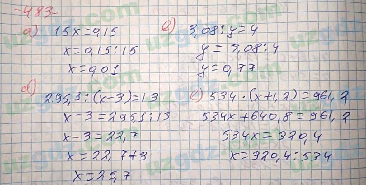 Математика Хайдаров 5 класс 2020 Упражнение 483