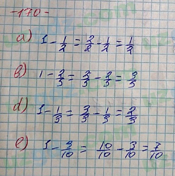 Математика Хайдаров 5 класс 2020 Упражнение 170