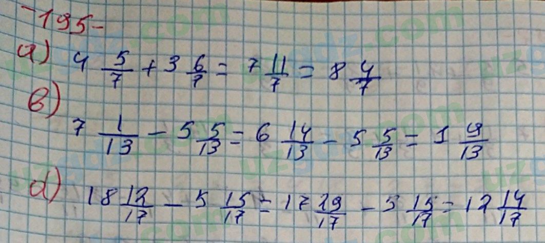 Математика Хайдаров 5 класс 2020 Упражнение 195