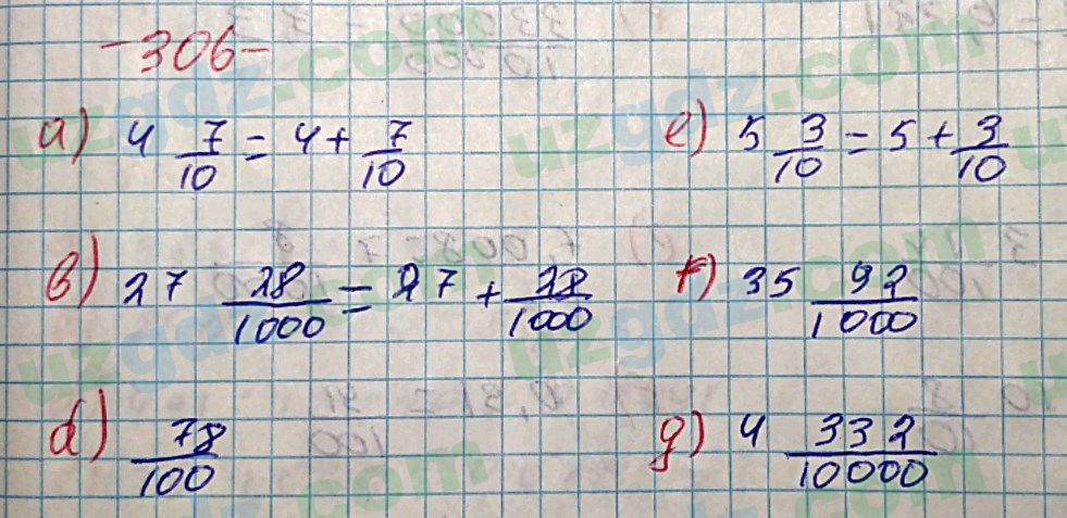Математика Хайдаров 5 класс 2020 Упражнение 306