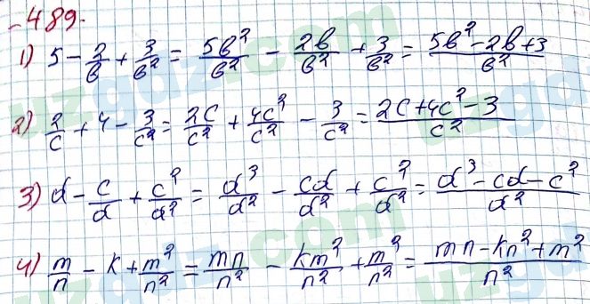Алгебра Алимов 7 класс 2017 Упражнение 489