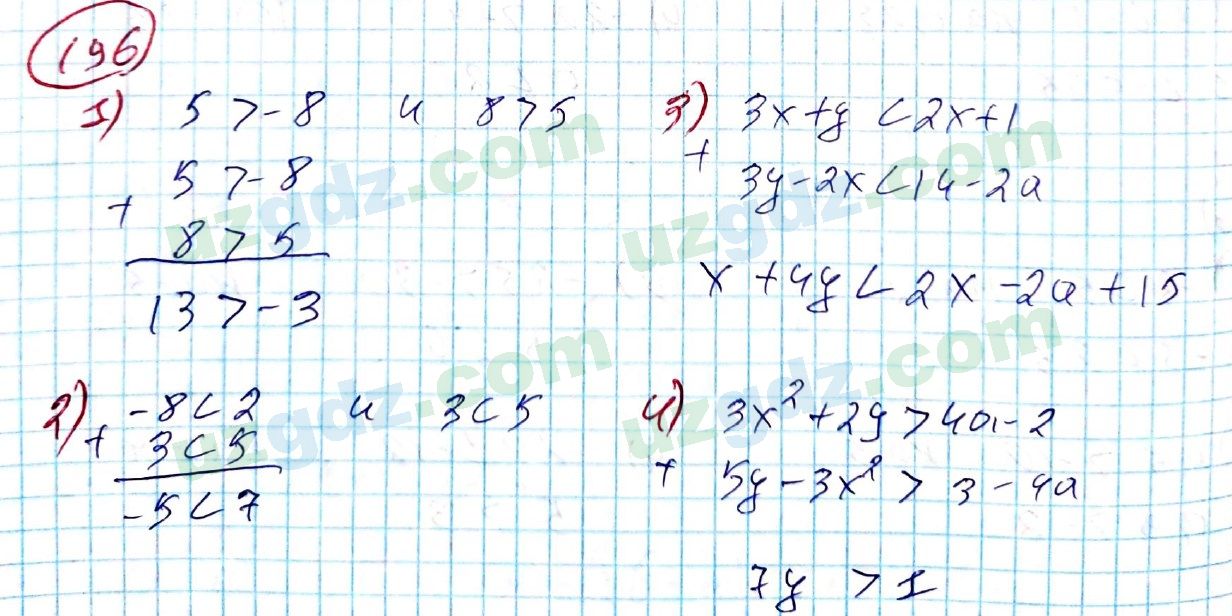 Алгебра Алимов 8 класс 2019 Упражнение 196