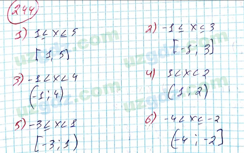 Алгебра Алимов 8 класс 2019 Упражнение 244
